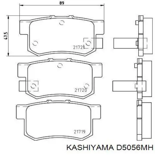 Задні гальмівні колодки Kashiyama D5056MH ціна, від 17.03 USD
