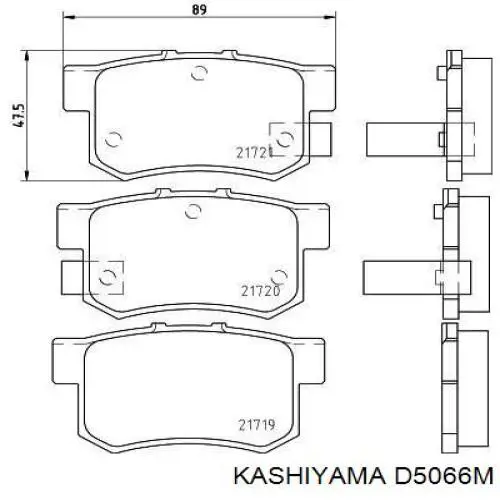 D5066M Kashiyama Колодки гальмівні задні, дискові