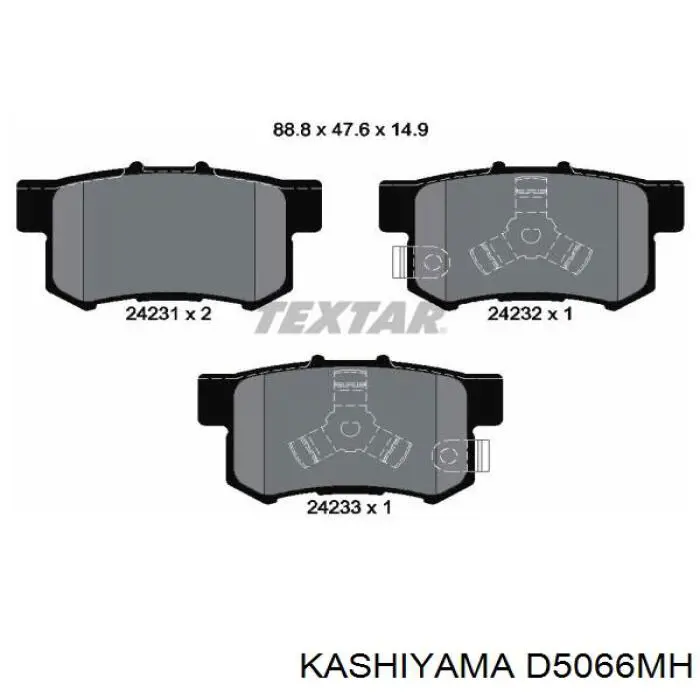 Задні гальмівні колодки Kashiyama D5066MH ціна, від 30.48 USD