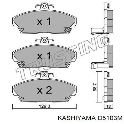 D5103M Kashiyama Передні гальмівні колодки