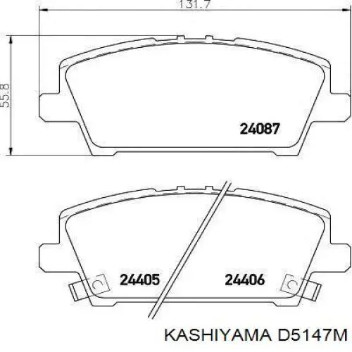 Передні тормозні колодки D5147M Kashiyama