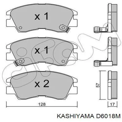 D6018M Kashiyama колодки гальмівні передні, дискові