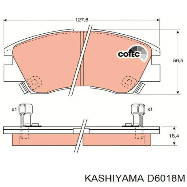 Гальмівні колодки Kashiyama D6018M ціна, від 13.94 USD