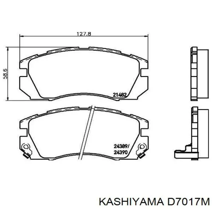 D7017M Kashiyama колодки гальмівні передні, дискові