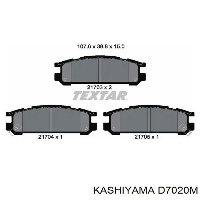 Задні гальмівні колодки Kashiyama D7020M ціна, від 15.32 USD