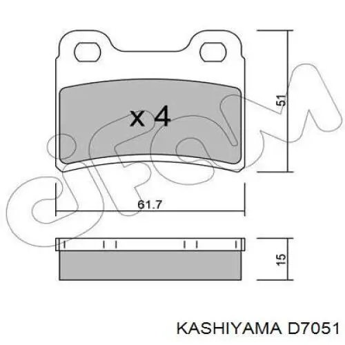 D7051 Kashiyama колодки гальмівні передні, дискові
