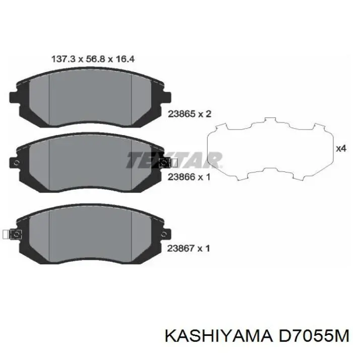 Гальмівні колодки Kashiyama D7055M ціна, від 22.78 USD
