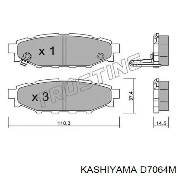Задні гальмівні колодки Kashiyama D7064M ціна, від 21.54 USD