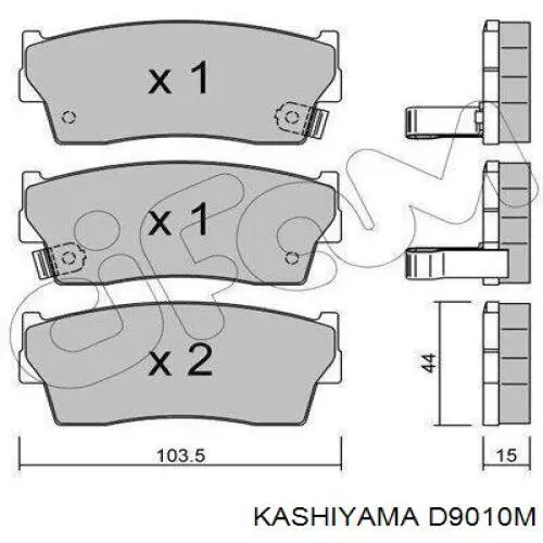 Колодки гальмівні передні, дискові D9010M Kashiyama