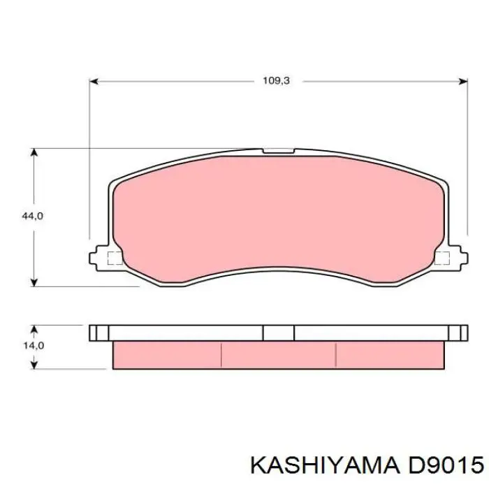 D9015 Kashiyama колодки гальмівні передні, дискові