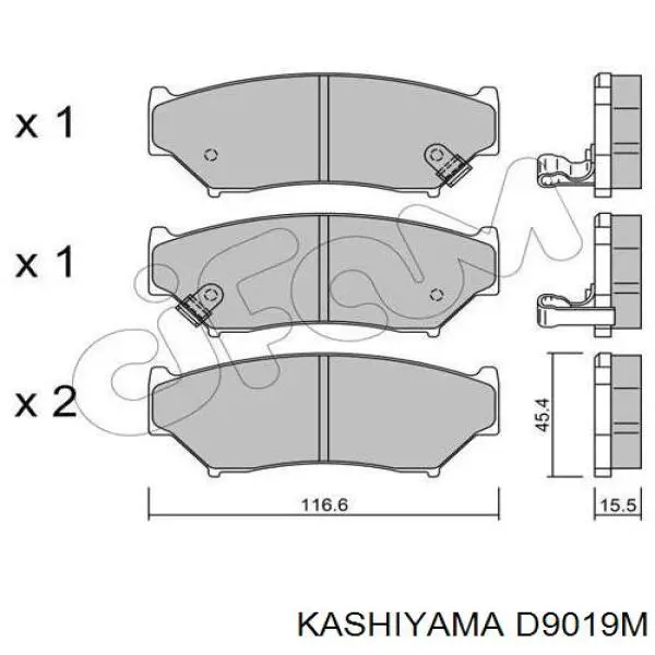 D9019M Kashiyama колодки гальмівні передні, дискові