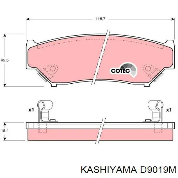 Купити D9019M Kashiyama Колодки гальмівні передні, дискові