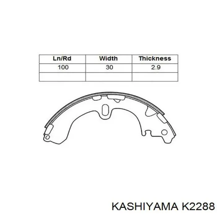 K2288 Kashiyama колодки гальмові задні, барабанні