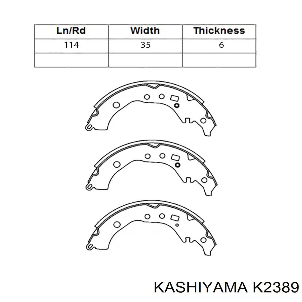 Колодки гальмові задні, барабанні K2389 Kashiyama