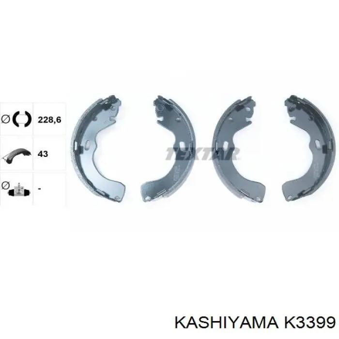 K3399 Kashiyama колодки гальмові задні, барабанні