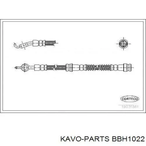 Шланг гальмівний передній Kavo Parts BBH1022 ціна, від 6.30 USD