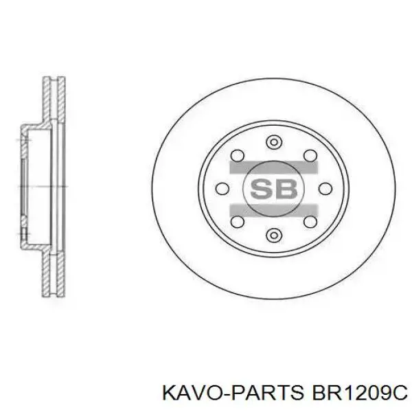Диск переднього гальма Kavo Parts BR1209C ціна, від 23.81 USD
