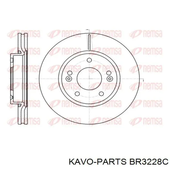 Диск гальмівний передній Kavo Parts BR3228C