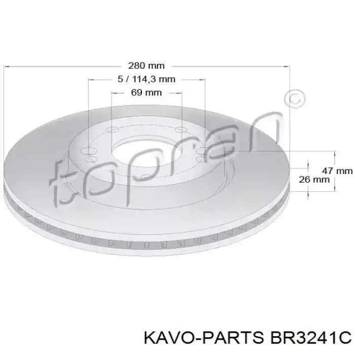 Задні дискові гальма Kavo Parts BR3241C ціна, від 30.74 USD
