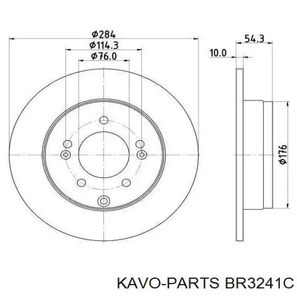 Купити BR3241C Kavo Parts Диск заднього гальма