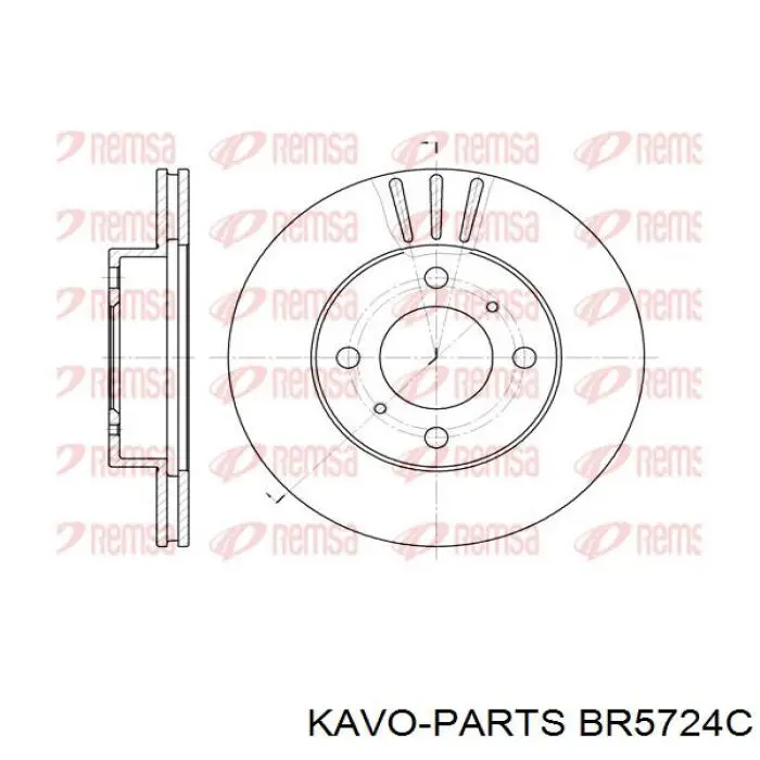 Диск гальмівний передній Kavo Parts BR5724C