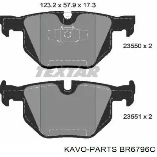 Купити BR6796C Kavo Parts Диск заднього гальма