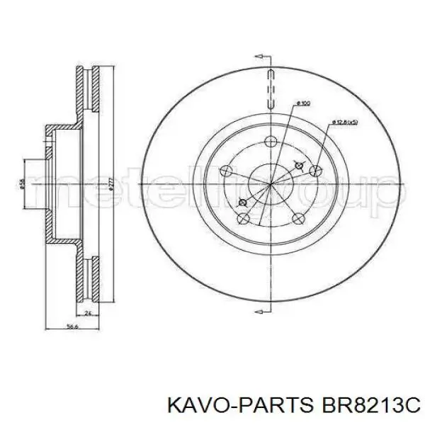 Купити BR8213C Kavo Parts Ротор гальмівний