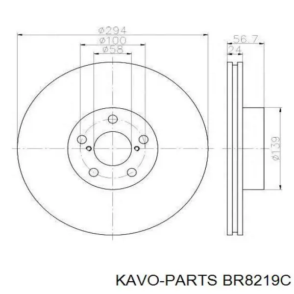 BR8219C Kavo Parts Гальмо дискове переднє