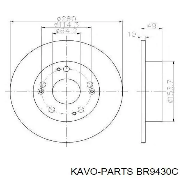Гальмівні диски BR9430C Kavo Parts