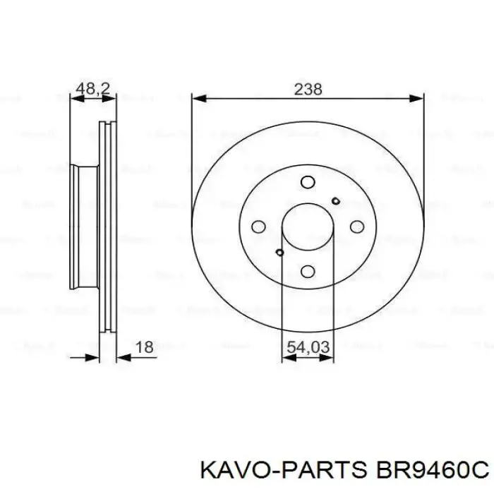 Гальмівні диски BR9460C Kavo Parts