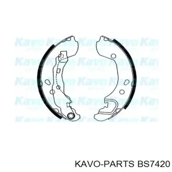 Колодки гальмові задні, барабанні BS7420 Kavo Parts