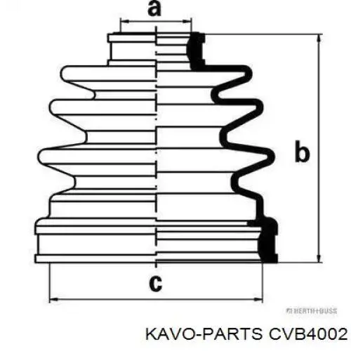 CVB4002 Kavo Parts пильник шруса внутрішній, передній піввісі