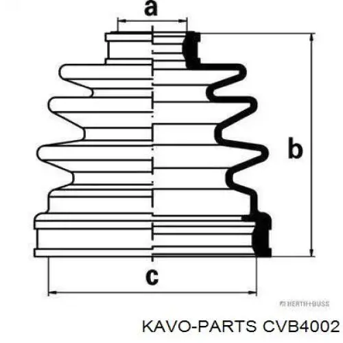 Пильник ШРУСа внутрішній, передній піввісі CVB4002 Kavo Parts