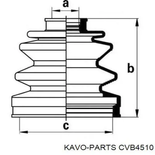 Пильник шарніра кутових швидкостей зовнішній передній Kavo Parts CVB4510 ціна, від 6.49 USD