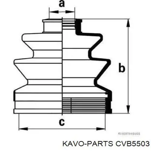 Пильник ШРУСа зовнішній CVB5503 Kavo Parts