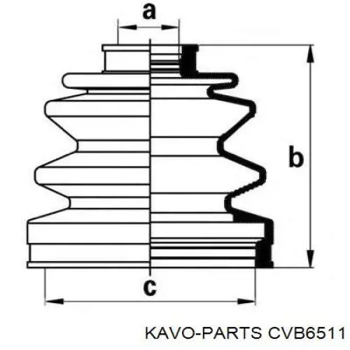 Пильник ШРКШ зовнішній Kavo Parts CVB6511