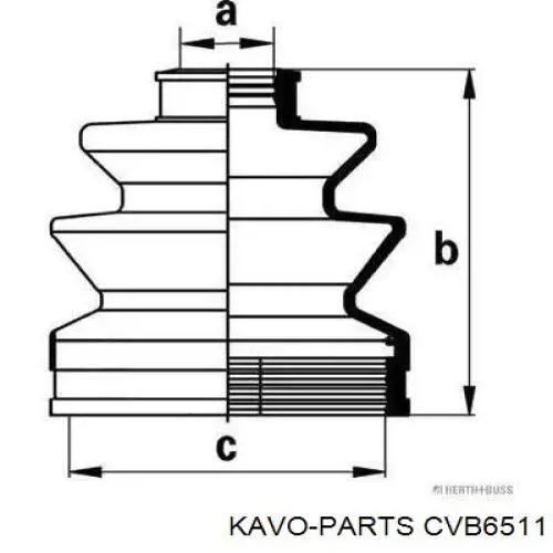 Пильник шарніра кутових швидкостей зовнішній передній Kavo Parts CVB6511 ціна, від 6.34 USD