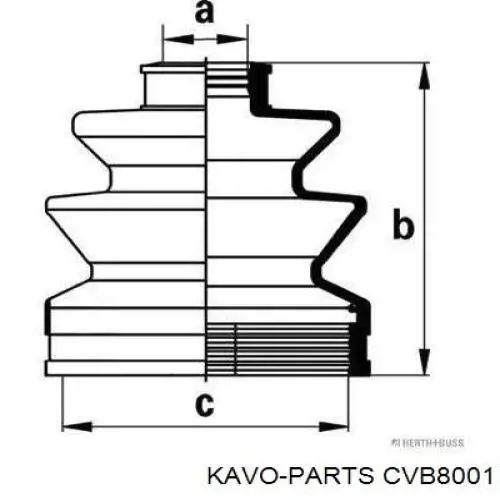 Купити CVB8001 Kavo Parts Пильник шарніра приводу