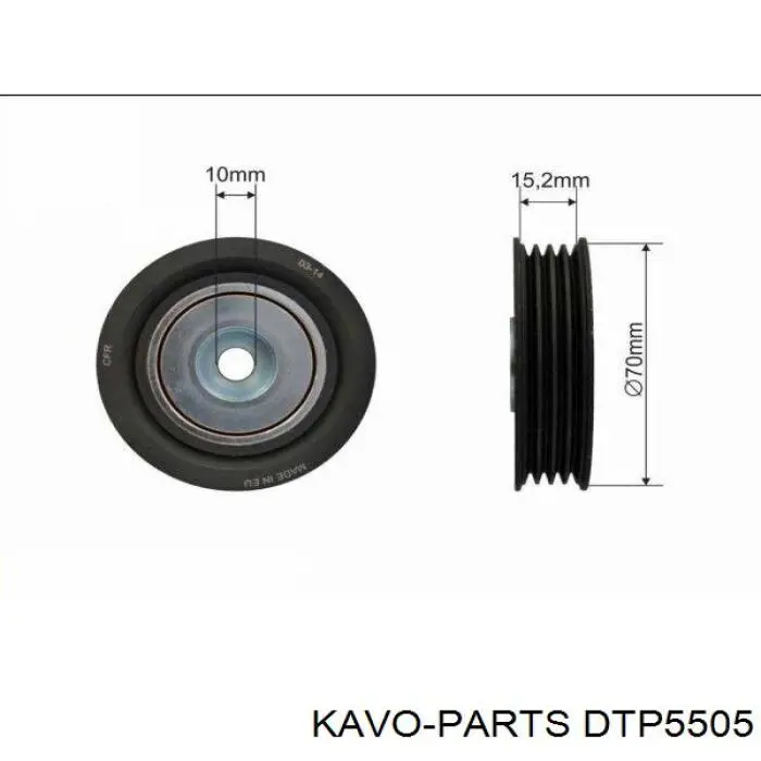 Ролик натягувача приводного ременя DTP5505 Kavo Parts