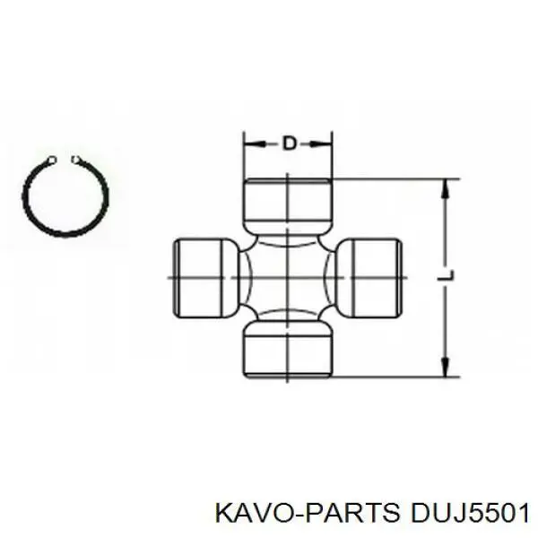 Хрестовина карданного валу, заднього Kavo Parts DUJ5501