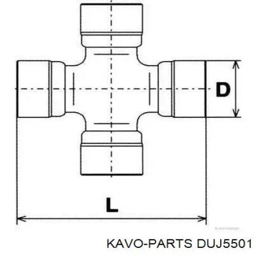 DUJ5501 Kavo Parts Хрестовина карданного валу