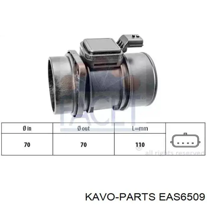 Датчик масової витрати повітря Kavo Parts EAS6509 ціна, від 26.88 USD