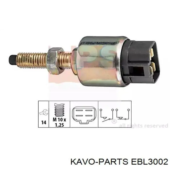 Купити EBL3002 Kavo Parts Датчик педалі гальма