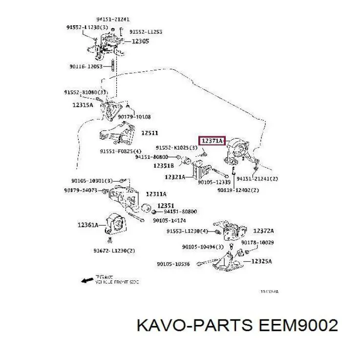Опора двигуна задня Kavo Parts EEM9002