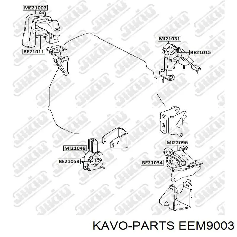 Права опора двигуна Kavo Parts EEM9003