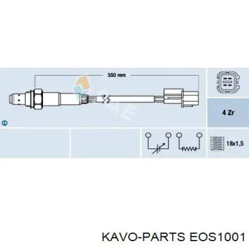 Лямбда-зонд, датчик кисню після каталізатора EOS1001 Kavo Parts