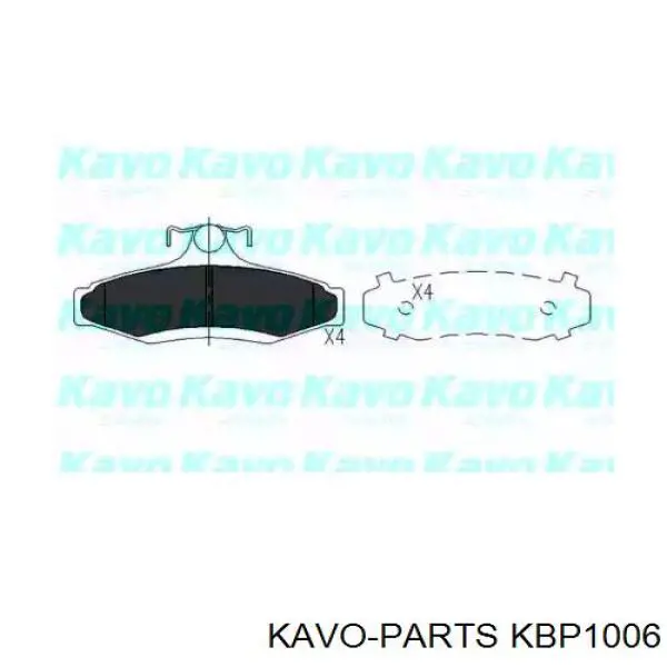 KBP1006 Kavo Parts колодки гальмові задні, дискові