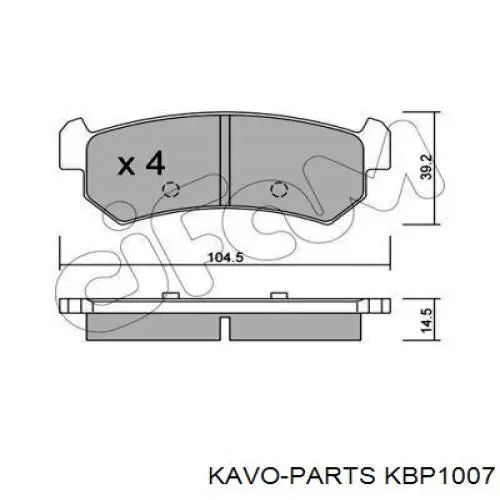 Задні гальмівні колодки Kavo Parts KBP1007 ціна, від 11.62 USD