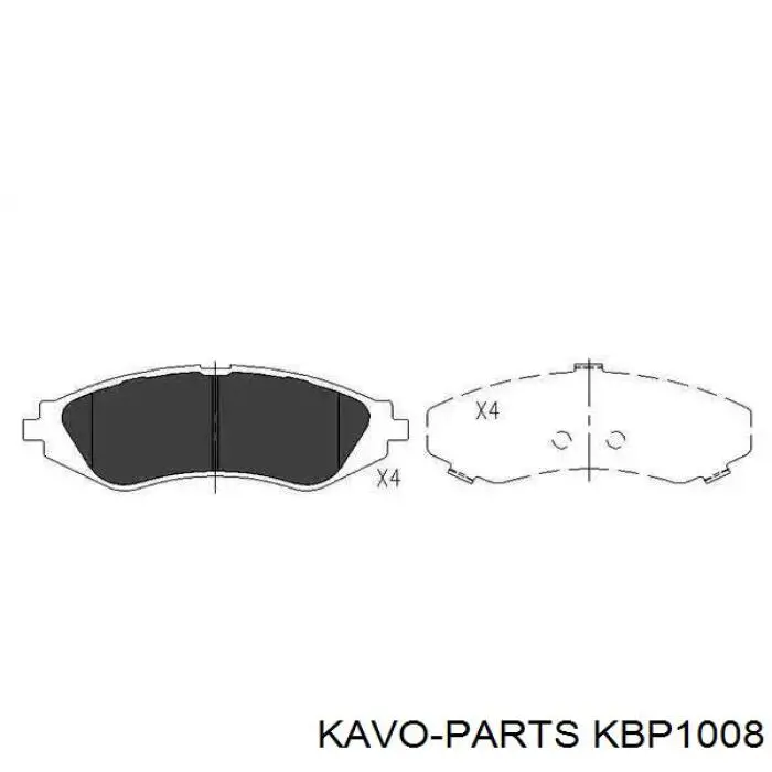 Купити KBP1008 Kavo Parts Колодки гальмівні передні, дискові