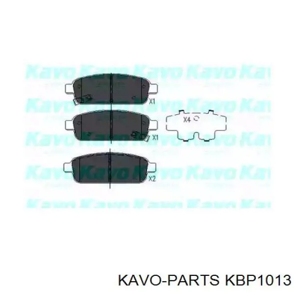 KBP1013 Kavo Parts колодки гальмові задні, дискові